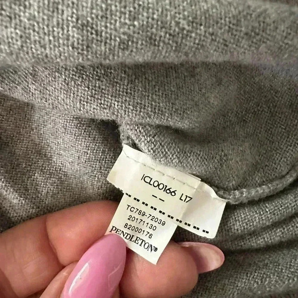 Men’s Pendleton Gray Long Sleeve Sweater Size Large - Picture 5 of 8